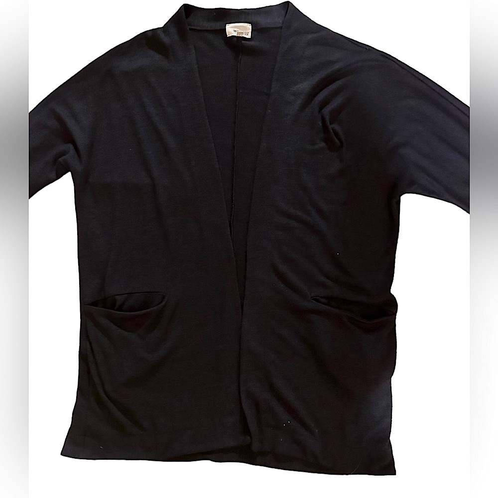 Wilfred Aritzia Cardigan Womens Black Open Front Pockets Small
